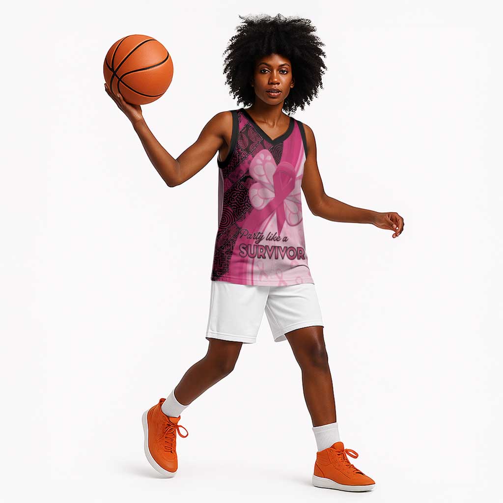Breast Cancer Awareness Basketball Jersey Think Pink - African Pattern LT15