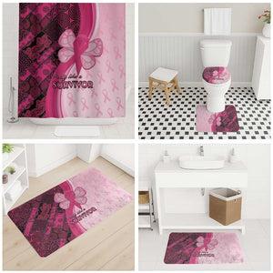 Breast Cancer Awareness Bathroom Set Party Like A Survivor - Pink African Pattern