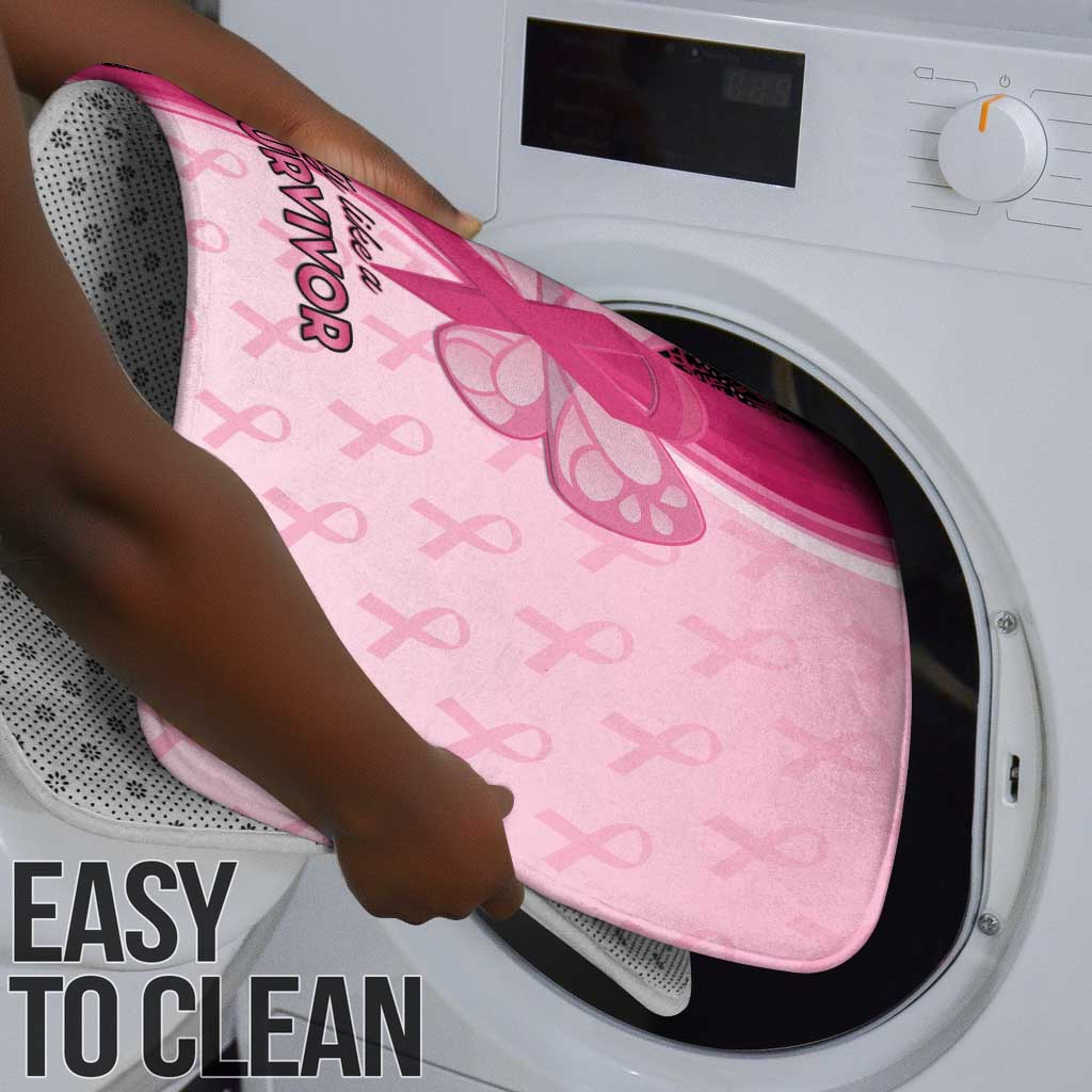 Breast Cancer Awareness Bathroom Set Party Like A Survivor - Pink African Pattern