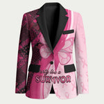 Breast Cancer Awareness Blazer Party Like A Survivor - Pink African Pattern