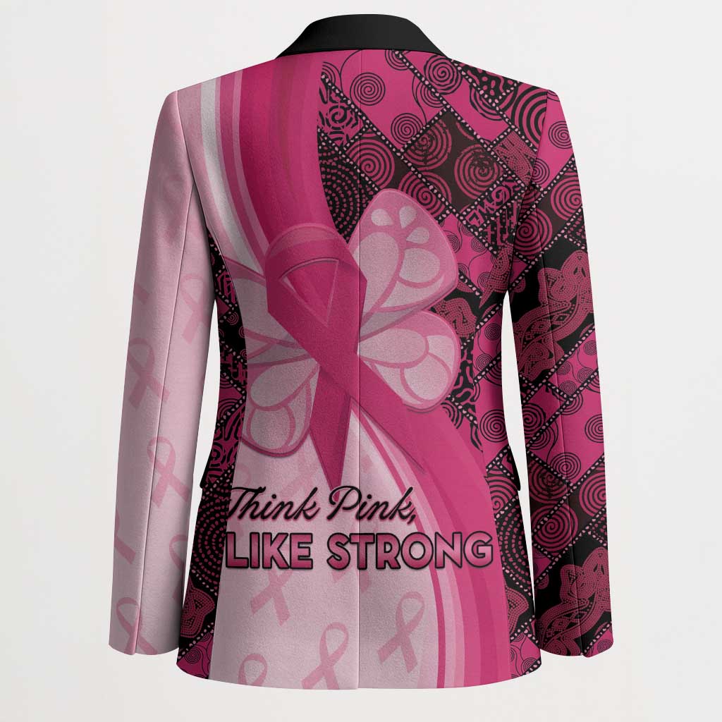 Breast Cancer Awareness Blazer Party Like A Survivor - Pink African Pattern