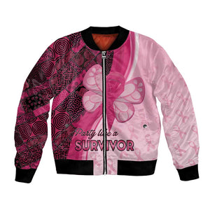 Breast Cancer Awareness Bomber Jacket Think Pink - African Pattern - African Pride