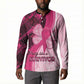 Breast Cancer Awareness Button Sweatshirt Party Like A Survivor - Pink African Pattern