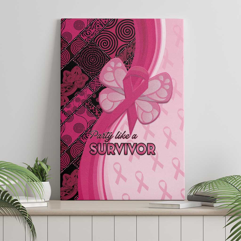 Breast Cancer Awareness Canvas Wall Art Think Pink - African Pattern - African Pride