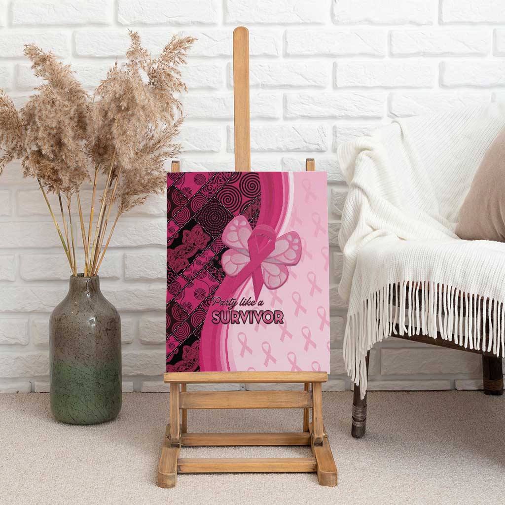 Breast Cancer Awareness Canvas Wall Art Think Pink - African Pattern - African Pride