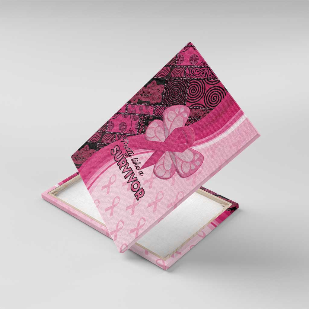 Breast Cancer Awareness Canvas Wall Art Think Pink - African Pattern - African Pride