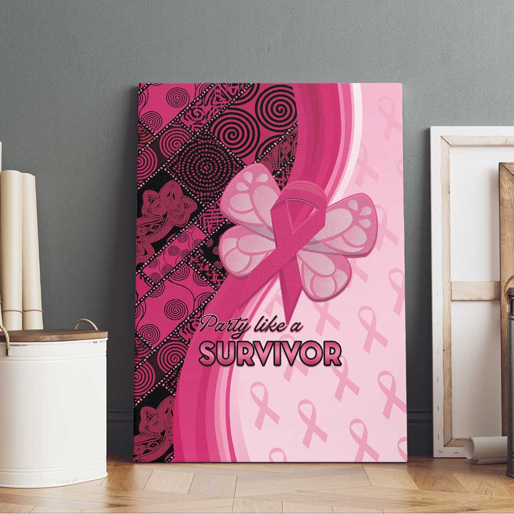 Breast Cancer Awareness Canvas Wall Art Think Pink - African Pattern - African Pride