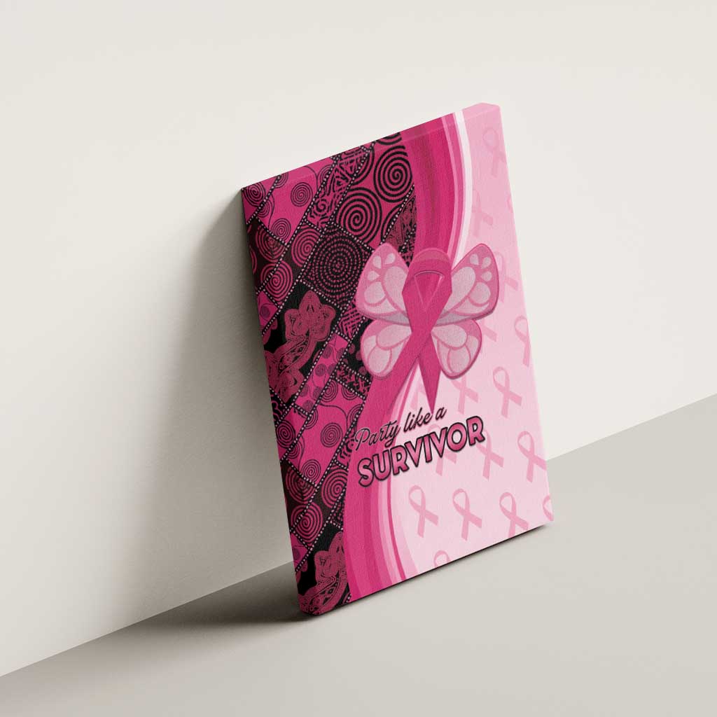 Breast Cancer Awareness Canvas Wall Art Think Pink - African Pattern - African Pride