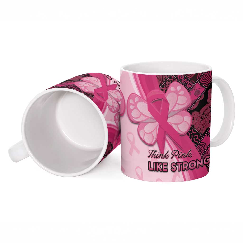 Breast Cancer Awareness Ceramic Mug Party Like A Survivor - Pink African Pattern