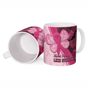 Breast Cancer Awareness Ceramic Mug Party Like A Survivor - Pink African Pattern