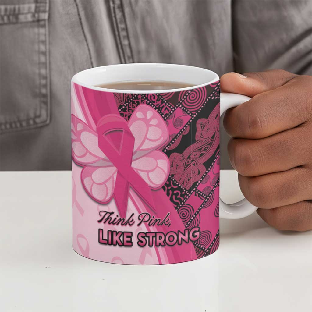 Breast Cancer Awareness Ceramic Mug Party Like A Survivor - Pink African Pattern
