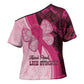 Breast Cancer Awareness Cross Shoulder Shirt Party Like A Survivor - Pink African Pattern