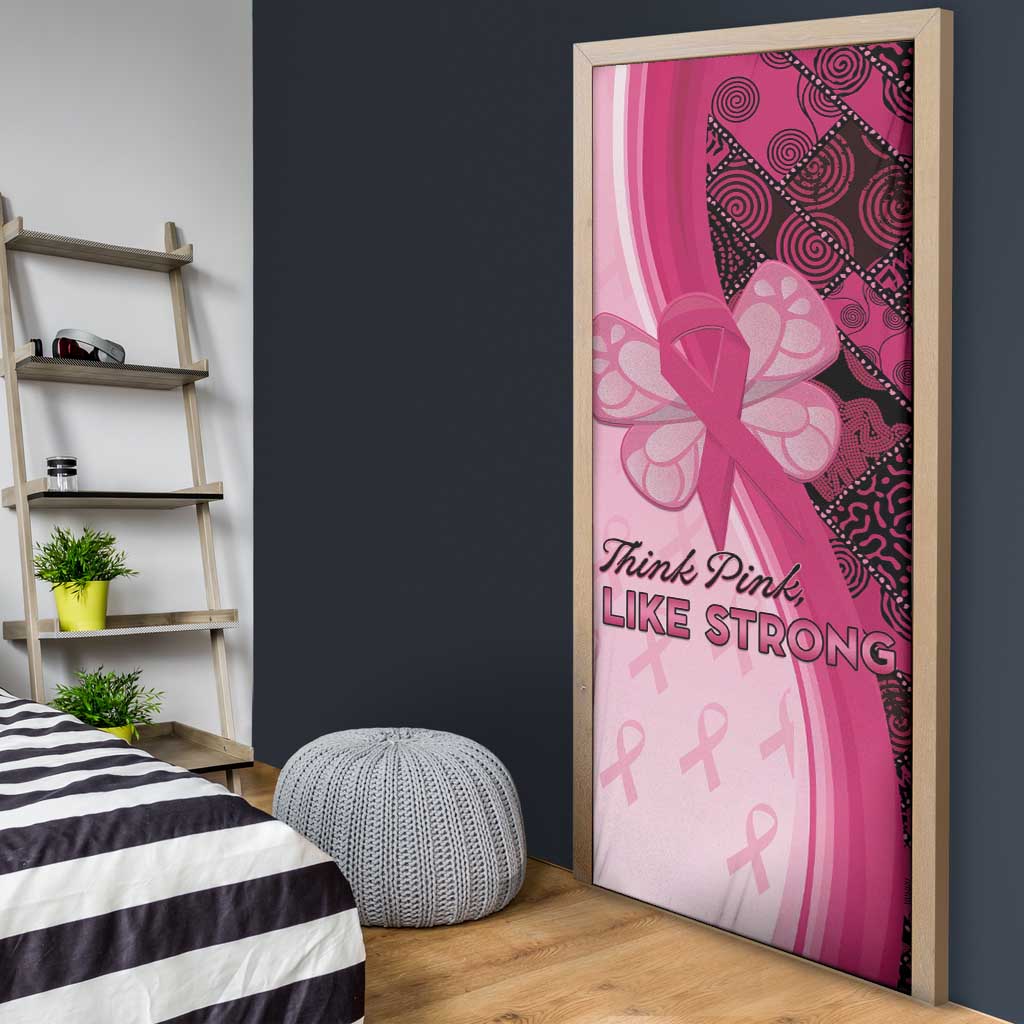Breast Cancer Awareness Door Cover Party Like A Survivor - Pink African Pattern