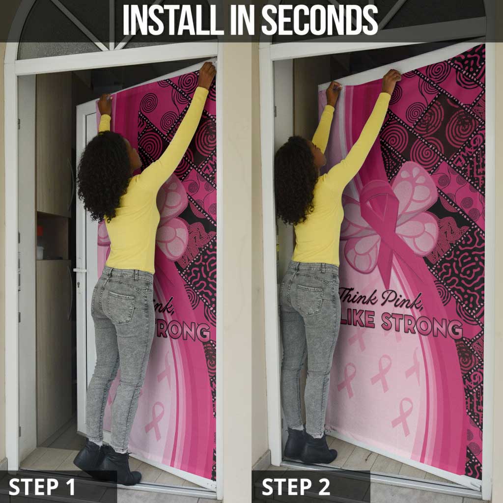 Breast Cancer Awareness Door Cover Party Like A Survivor - Pink African Pattern
