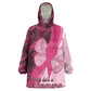Breast Cancer Awareness Kid Wearable Blanket Hoodie Think Pink - African Pattern - African Pride