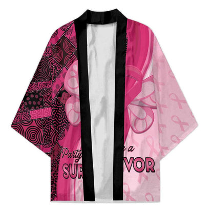 Breast Cancer Awareness Kimono Party Like A Survivor - Pink African Pattern