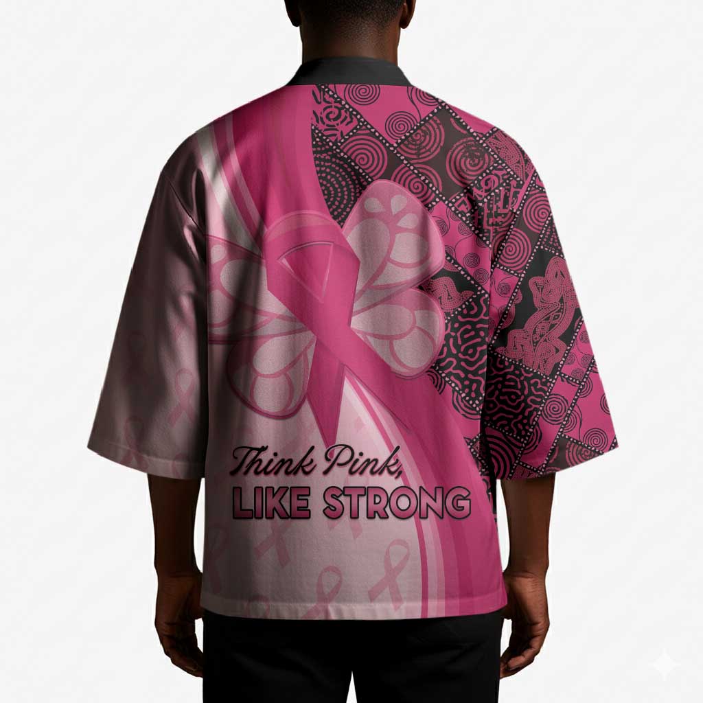 Breast Cancer Awareness Kimono Party Like A Survivor - Pink African Pattern