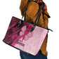 Breast Cancer Awareness Leather Tote Bag Think Pink - African Pattern - African Pride