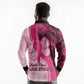Breast Cancer Awareness Long Sleeve Polo Shirt Think Pink - African Pattern - African Pride