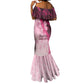 Breast Cancer Awareness Mermaid Dress Think Pink - African Pattern - African Pride