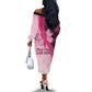 Breast Cancer Awareness Off The Shoulder Long Sleeve Dress Think Pink - African Pattern - African Pride
