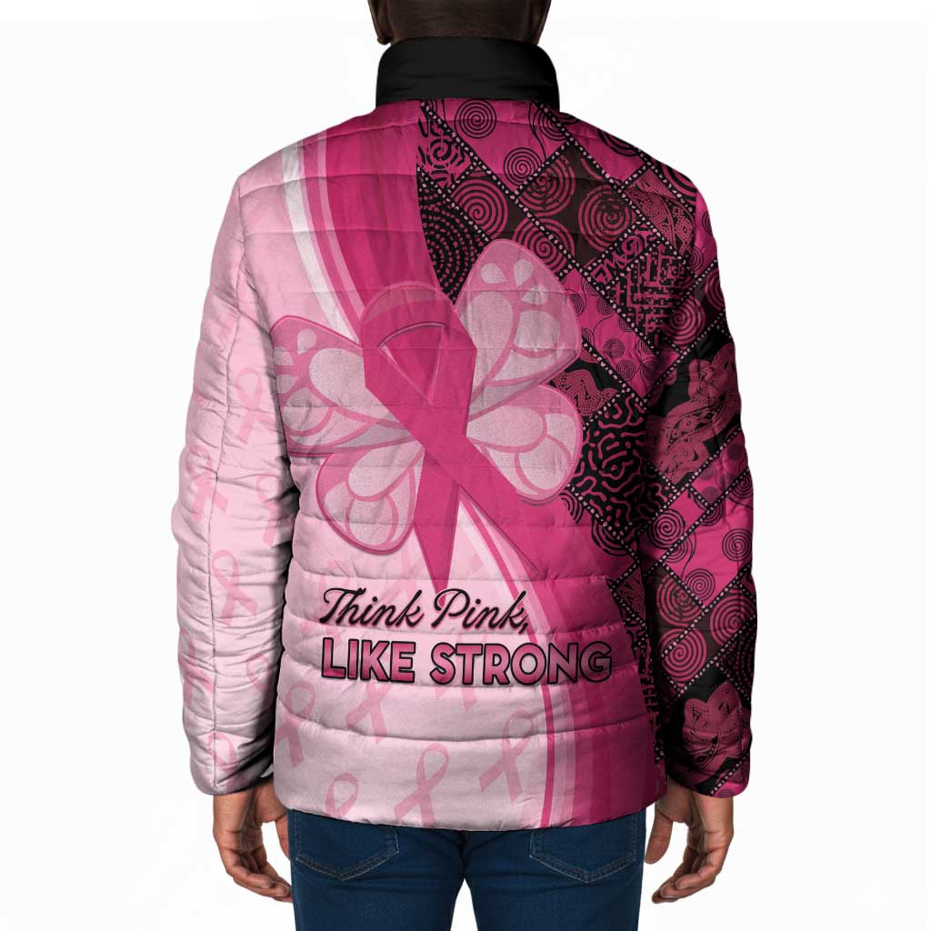 Breast Cancer Awareness Padded Jacket Party Like A Survivor - Pink African Pattern