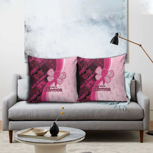 Breast Cancer Awareness Pillow Cover Party Like A Survivor - Pink African Pattern