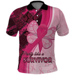 Breast Cancer Awareness Polo Shirt Think Pink - African Pattern - African Pride