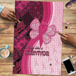 Breast Cancer Awareness Puzzle Party Like A Survivor - Pink African Pattern