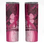 Breast Cancer Awareness Skinny Tumbler Think Pink - African Pattern - African Pride
