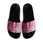 Breast Cancer Awareness Slide Sandals Party Like A Survivor - Pink African Pattern