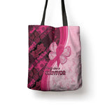 Breast Cancer Awareness Tote Bag Party Like A Survivor - Pink African Pattern