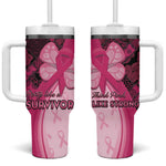 Breast Cancer Awareness Tumbler With Handle Think Pink - African Pattern - African Pride