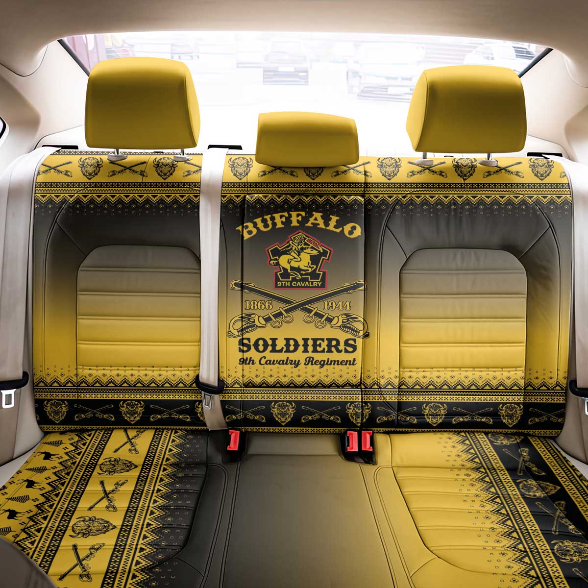 Afro Christmas Buffalo Soldiers Back Car Seat Cover 9th Cavalry Regiment - African Pride