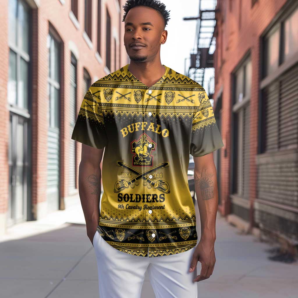 Afro Christmas Buffalo Soldiers Baseball Jersey 9th Cavalry Regiment - African Pride