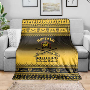Afro Christmas Buffalo Soldiers Blanket 9th Cavalry Regiment - African Pride
