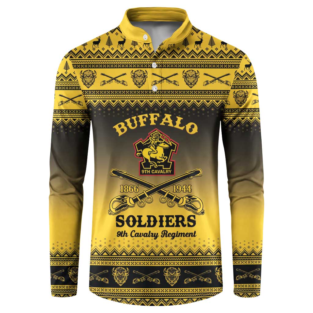 Buffalo Soldiers Christmas Button Sweatshirt 9th Cavalry Regiment