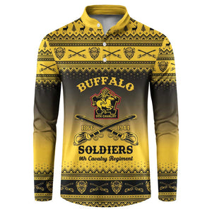 Buffalo Soldiers Christmas Button Sweatshirt 9th Cavalry Regiment