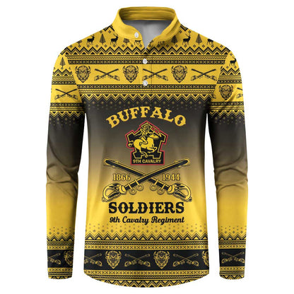 Buffalo Soldiers Christmas Button Sweatshirt 9th Cavalry Regiment
