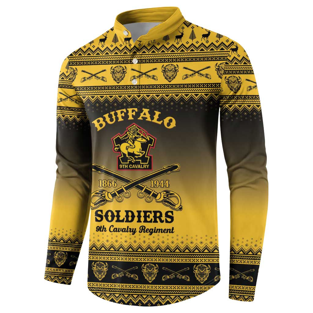 Buffalo Soldiers Christmas Button Sweatshirt 9th Cavalry Regiment
