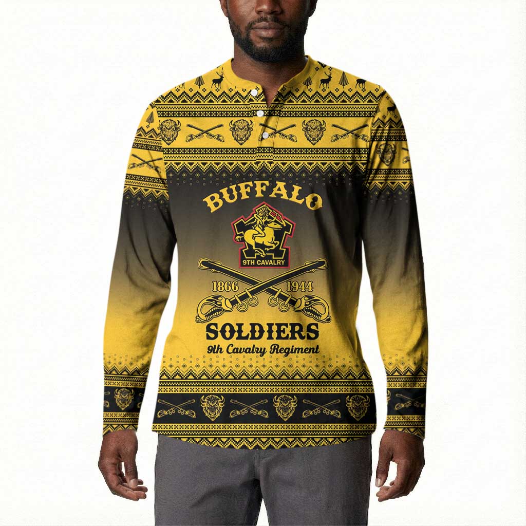 Buffalo Soldiers Christmas Button Sweatshirt 9th Cavalry Regiment