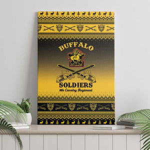 Afro Christmas Buffalo Soldiers Canvas Wall Art 9th Cavalry Regiment - African Pride