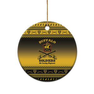 Afro Christmas Buffalo Soldiers Ceramic Ornament 9th Cavalry Regiment - African Pride