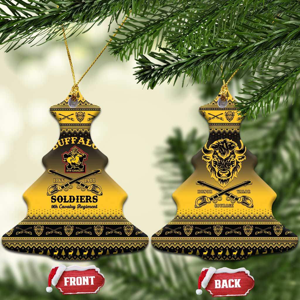 Afro Christmas Buffalo Soldiers Ceramic Ornament 9th Cavalry Regiment - African Pride