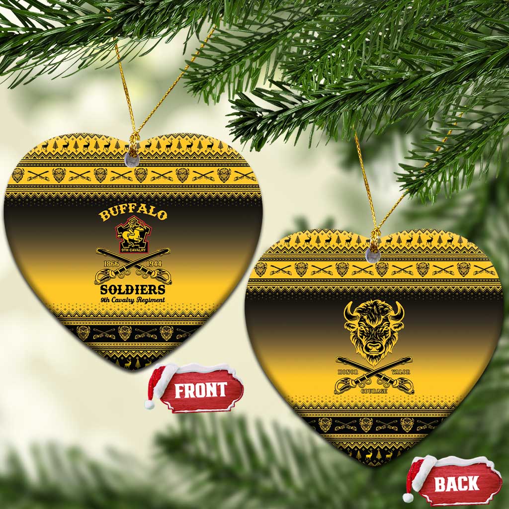 Afro Christmas Buffalo Soldiers Ceramic Ornament 9th Cavalry Regiment - African Pride