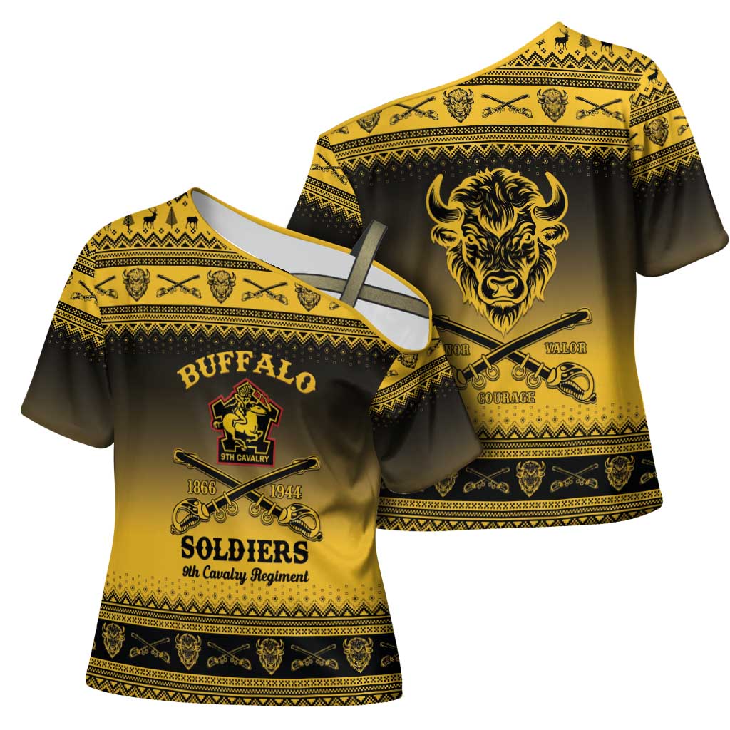 Buffalo Soldiers Christmas Cross Shoulder Shirt 9th Cavalry Regiment