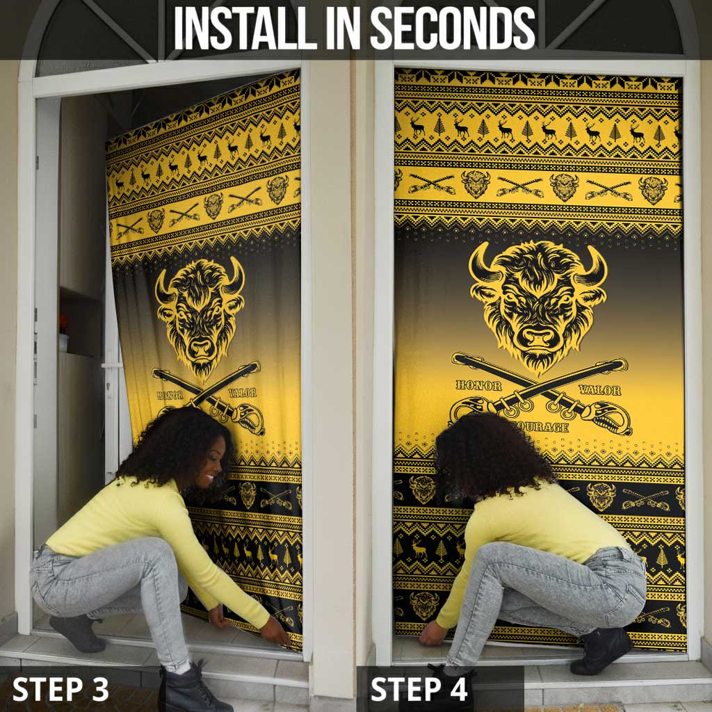 Buffalo Soldiers Christmas Door Cover 9th Cavalry Regiment