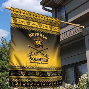 Afro Christmas Buffalo Soldiers Garden Flag 9th Cavalry Regiment - African Pride