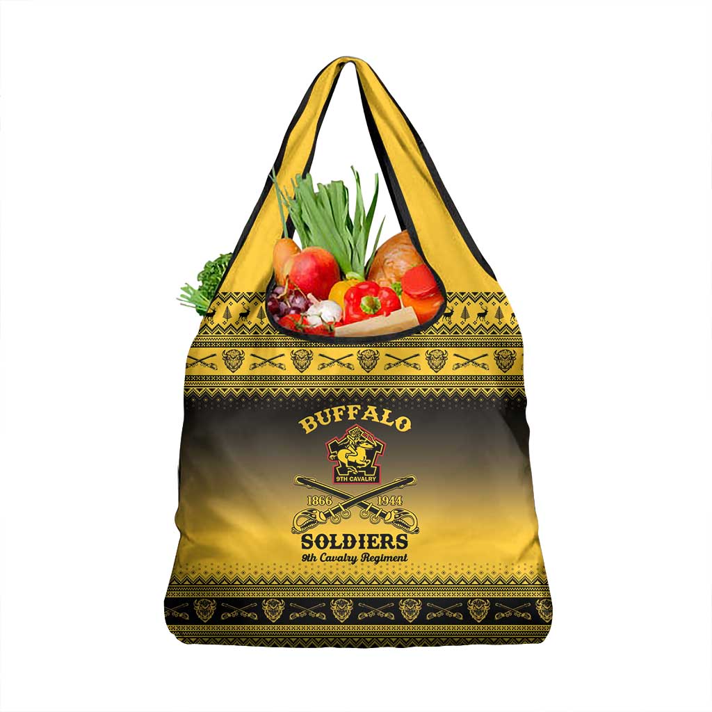 Afro Christmas Buffalo Soldiers Grocery Bag 9th Cavalry Regiment - African Pride