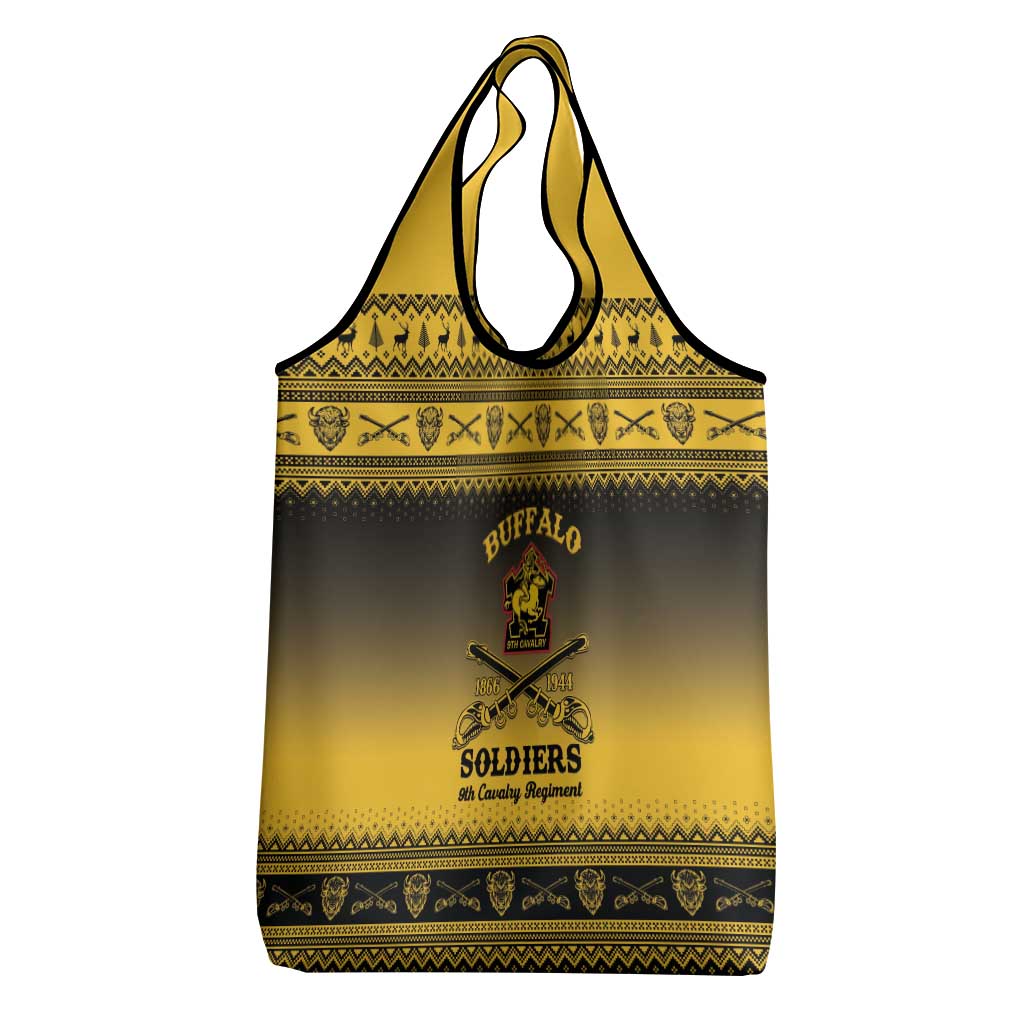 Afro Christmas Buffalo Soldiers Grocery Bag 9th Cavalry Regiment - African Pride